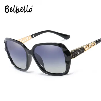 

Belbello 2019 Big frame Polarizer Sunglasses Women New Style Solid Fashion Retro Trend Round Sunglasses UV400 with case