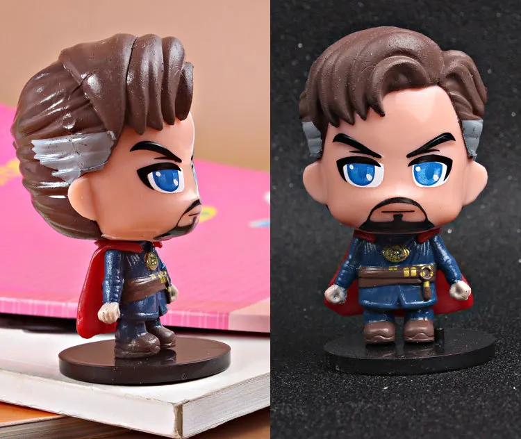 6pcs set Movie Anime Super Heros Captain America Ironman Spiderman hulk thor Superhero Action Figure Toy (3)