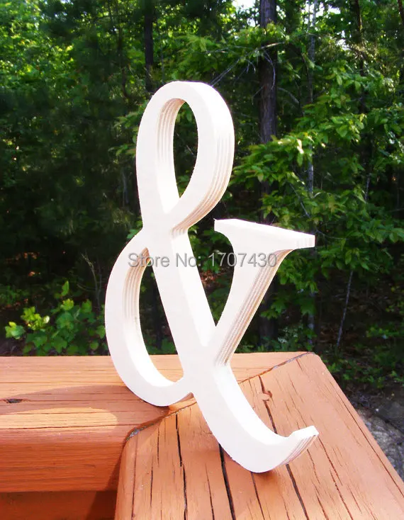 6" Wooden letters Ampersand Photography UNPAINTED- DIY- Wedding Decor- Engagement-Wooden Alphabet Letters- Photography prop