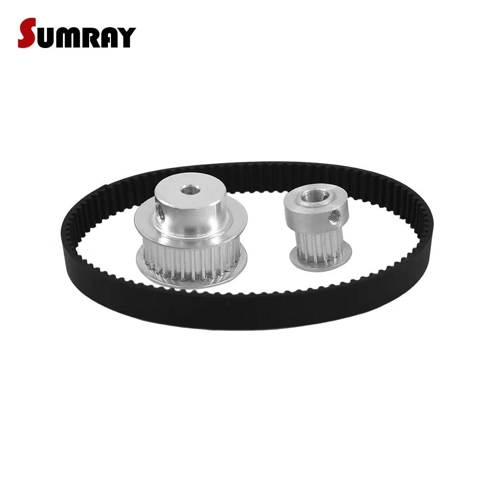 Reduction 12 3m 15t 30t Gear Belt Pulley Kit 11mm Belt Width Htd3m