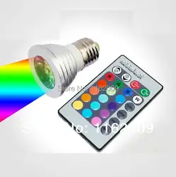 E27 E14 GU10 3 Вт 85 В ~ 265 В RGB 16 Цвет светодиодные фары лампочки с ИК пульт дистанционного управления Новое поступление