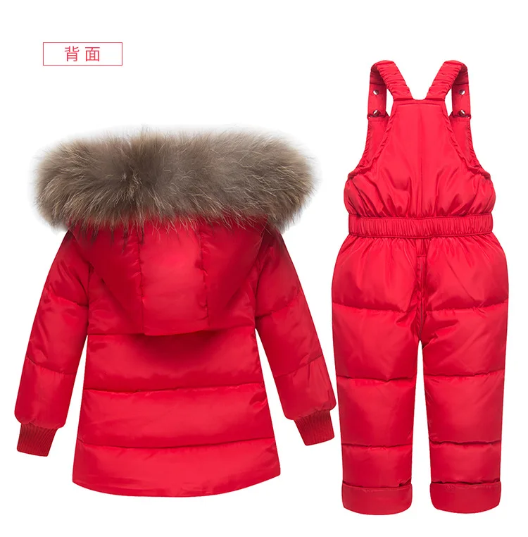 Winter Kids Clothes girls boys down coat hooded kids warm snowsuit outerwear+ romper clothing set kids winter jackets