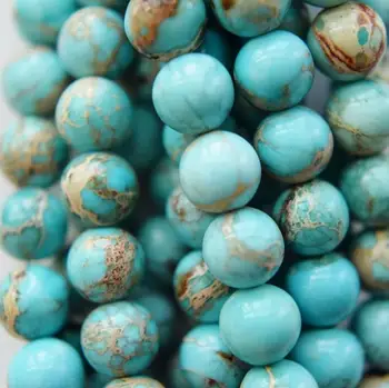 

Sea Sediment Imperial Jasper Beads - Round 6 mm Gemstone Beads - Full Strand 16", 65 beads, item 14