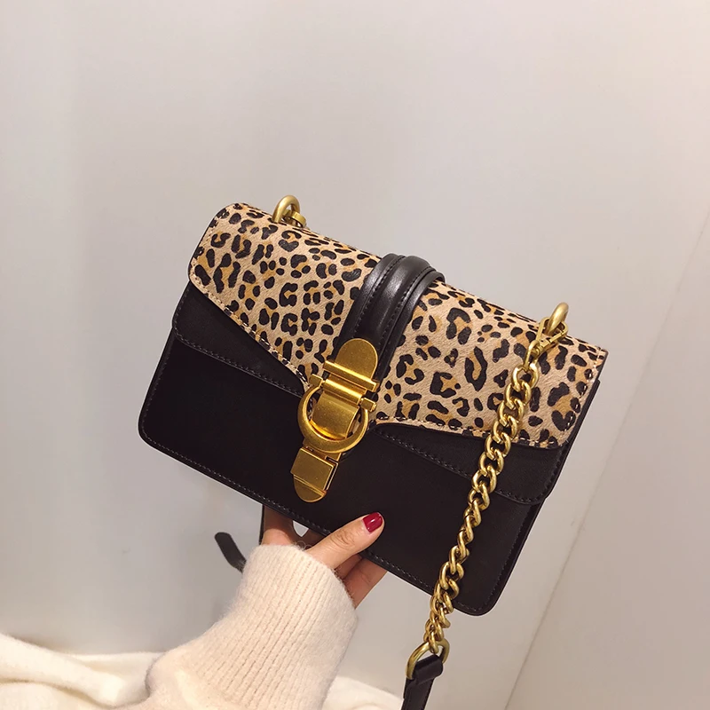 

2018 Luxury Fashion Leopard Chains Shoulder Crossbody Bags For Women Purse and Handbags Hand Bags Tote