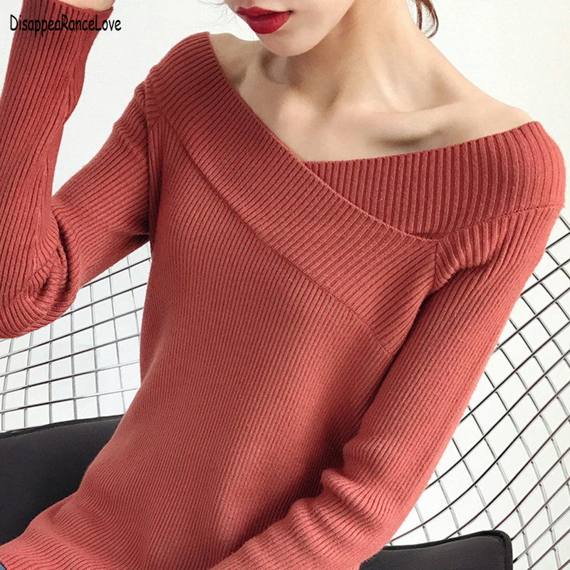DRL Simplee V neck cross knitting winter sweater women Fashion pullover female New 2019 autumn winter woman sweater pullovers DRL Simplee V neck cross knitting winter sweater women Fashion pullover female New 2019 autumn winter woman sweater pullovers