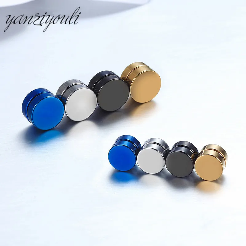 

1pcs Stainless Steel Magnetic Stud Earrings For Men Women Kids Boy Titanium Without Piercing Magnets No Ear Hole Earring Jewelry