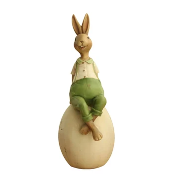 

New Arrival Resin Rabbit Model Small Statue High Quality Long Ear Resin Rabbit Figurine Crafts Figure Ornament Miniatures Crafts
