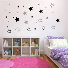 49 Uds 3-6cm pegatinas de pared de estrellas huecas para niños habitación de bebé calcomanías de pared decoración para el hogar regalos para niños niñas papel pintado de estrellas pequeñas(China)