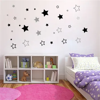 

49pcs 3-6cm Hollow Stars Wall Sticker For Kids Baby Nursery Rooms Wall Decals Home Decor Boys Girls Gifts Little Star Wallpaper