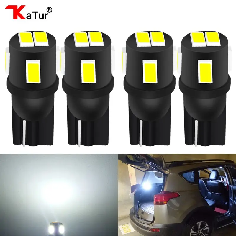 

Katur 4Pcs Bright Hot Sale T10 W5W 168 Led 6 5730 5630 6Smd 6Led SMD Auto Car LED Tail Signal Light Lamp Bulb For White DC 12V