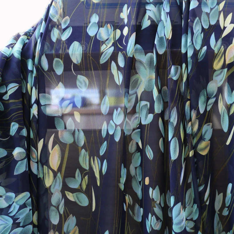 Итальянская ручная роспись цветочный качественный жемчуг шифоновая ткань Tissu