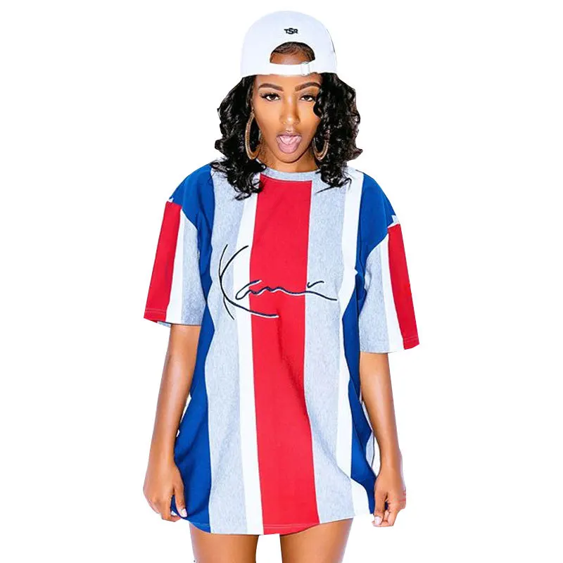 

Sexy striped monogrammed shift dress for nightclubs