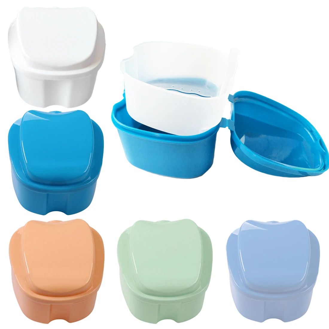 1pc Plastic denture box full denture box apple tooth box can be customized denture box dental