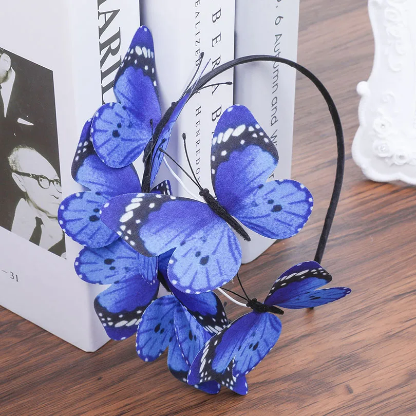 Haimeikang женская модная ткань имитация обруч с бабочкой свадебные аксессуары для волос женские новые принты повязки на голову - Цвет: as show