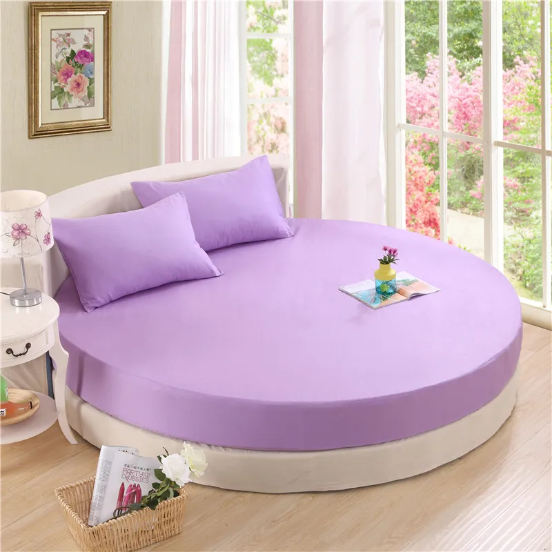 3 pieces solid color 100 cotton round fitted sheet set round bed round sheet set
