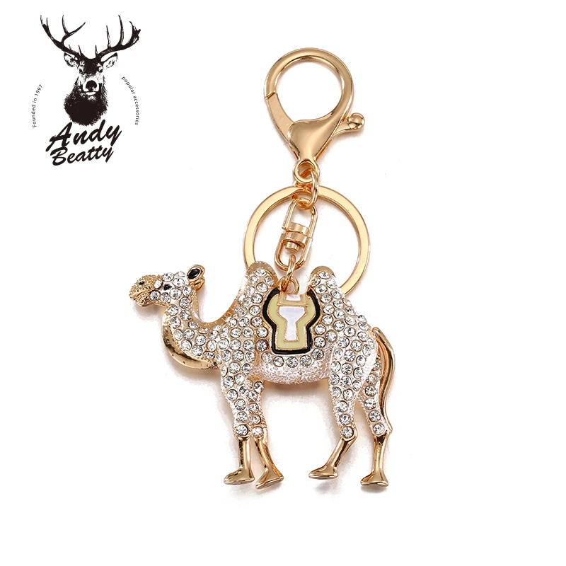 

Andybeatty Crystal Camel Key Chain Animals Keyring Jewelry Bag Keychains for Car Woman Men Key Ring Holder Best Gifts
