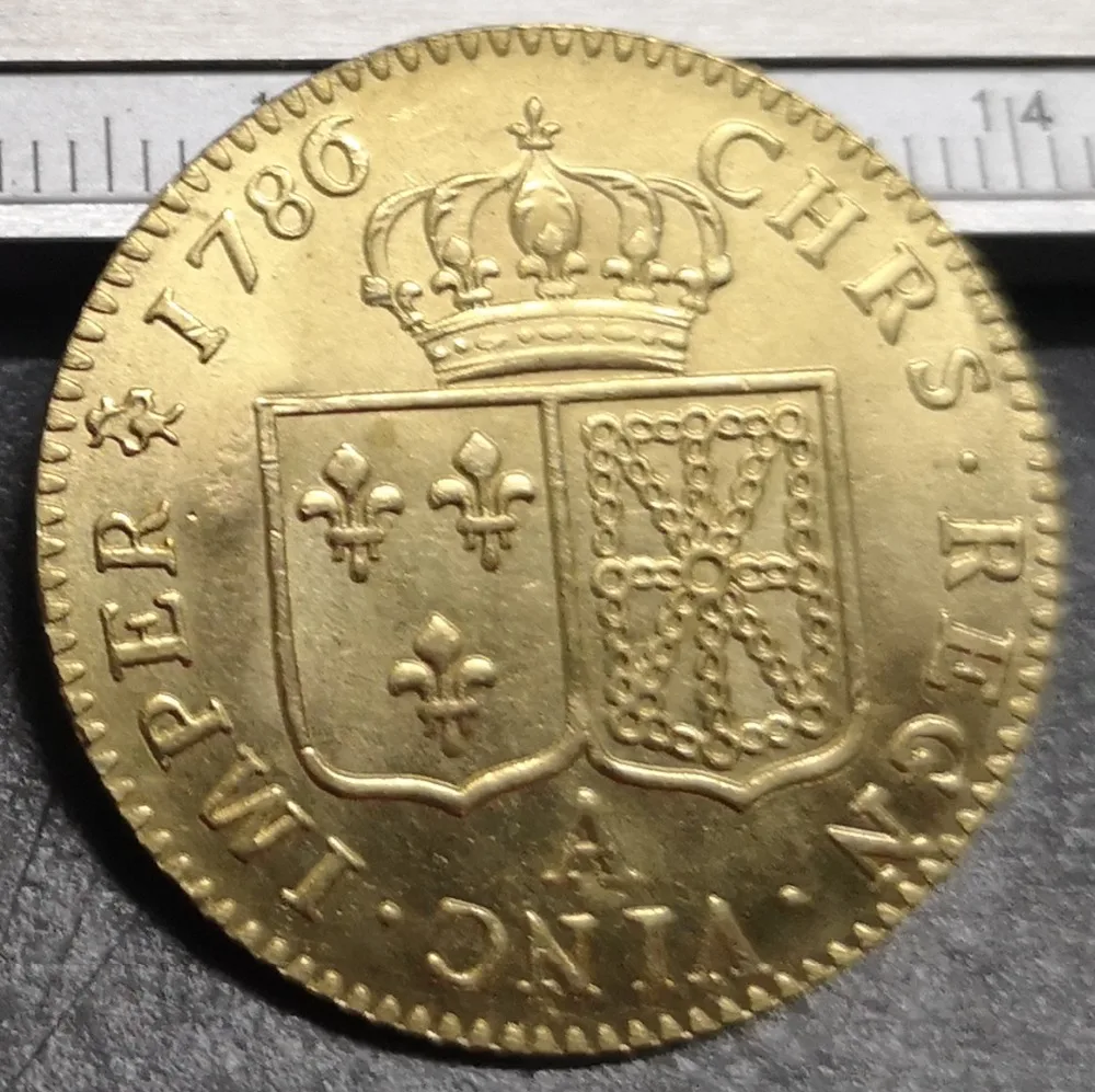 

1786 France - Kingdom 1 Louis d'Or - Louis XVI Gold Copy Coin