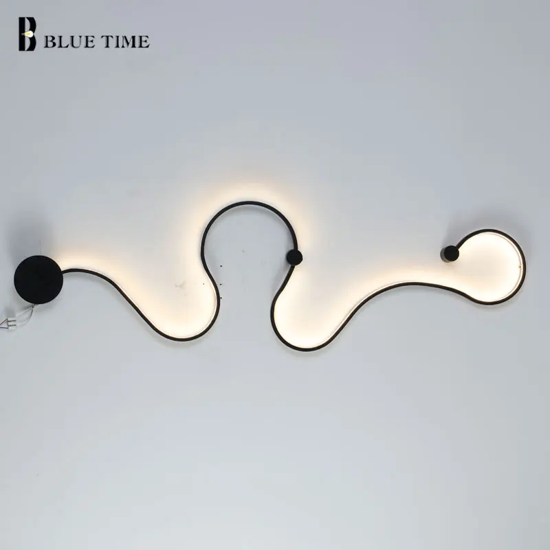 Blue Time Black White Decoration Living Room Modern Simple LED Ceiling Light Creative Vintage LED Ceiling