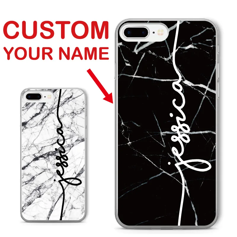 

TOMOCOMO Personalized Custom Name Text Marble Lover Soft Clear Cover Phone Case For iPhone 6 6S XS Max 7 7Plus 8 8Plus X SAMSUNG
