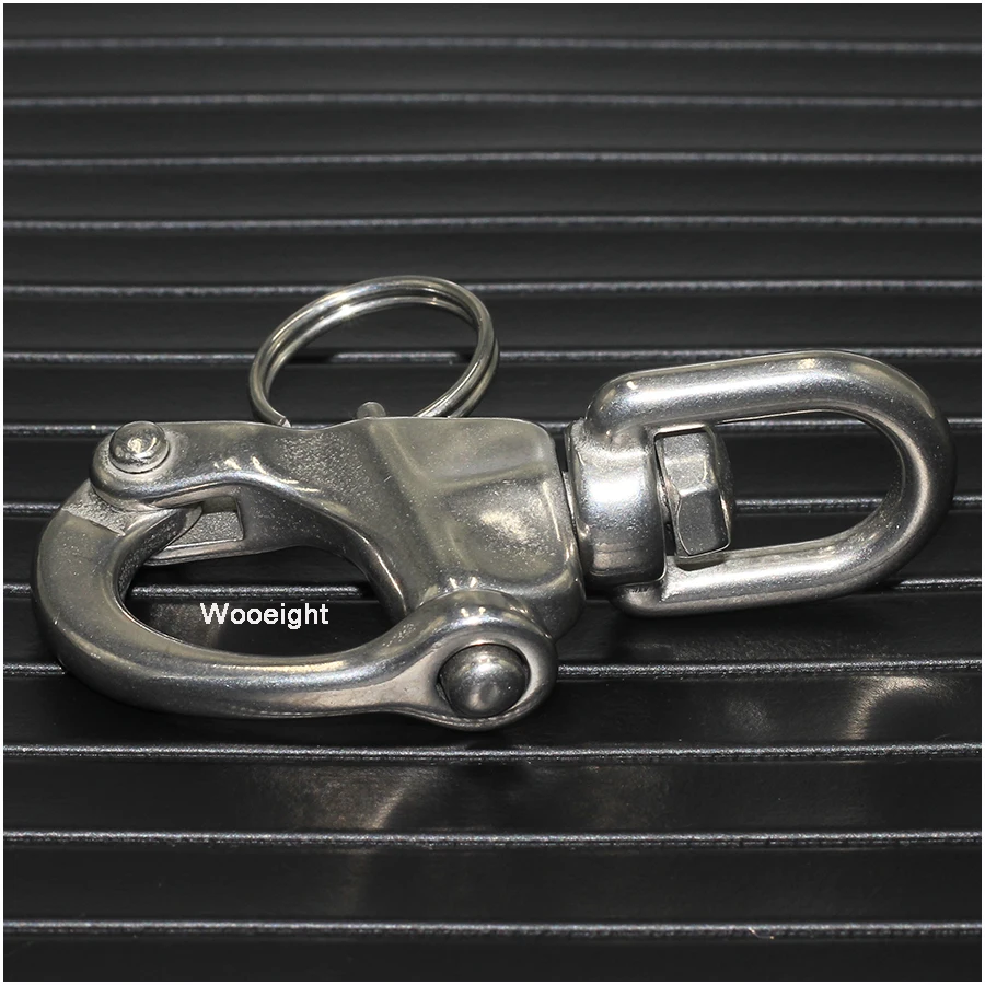 316 Stainless Steel Swivel Shackle Boat Marine Heavy Duty Snap Shackle D Ring Swivel Bail Hardware Quick Release Chain Hook (2)