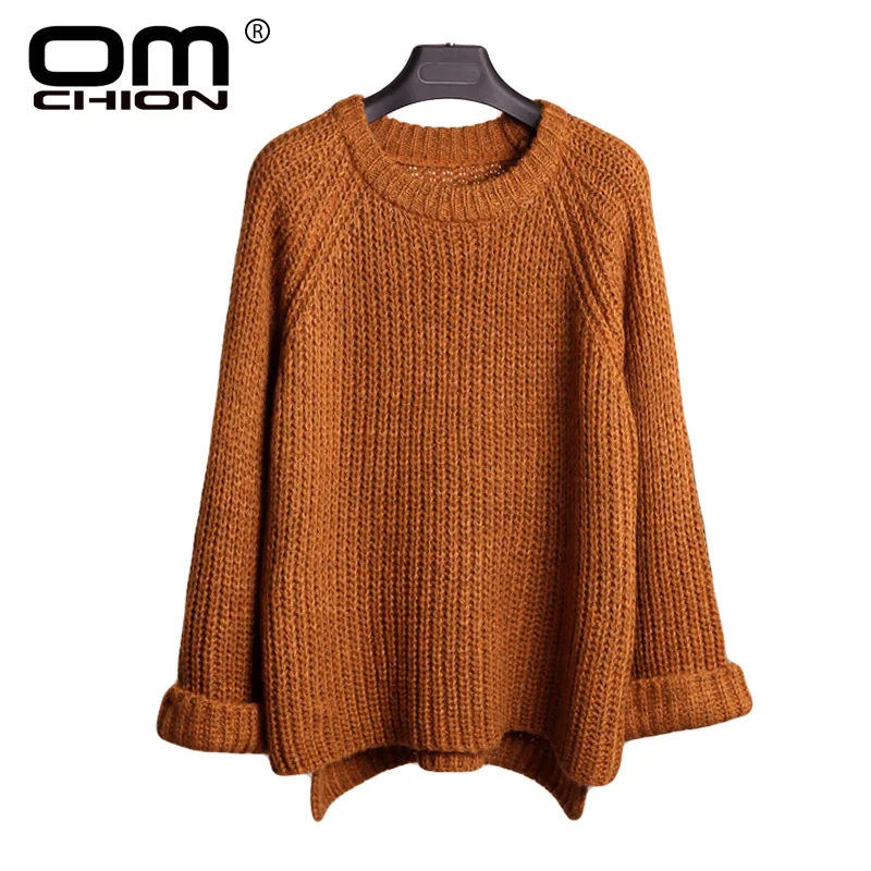 

OMCHION New 2017 Fashion Autumn Winter Women Sweaters And Pullovers Loose Knitting Sweater Casual Patchwork Pullover Tops Bsw107