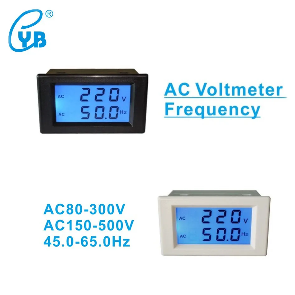 Вольтметр, Герц/Гц, измеритель переменного тока, 150-500 В, монитор напряжения, ЖК-дисплей, двойной дисплей, измеритель частоты напряжения, цифровой, 45-65 Гц, счетчик частоты