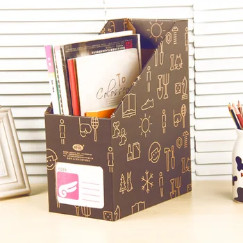

Kraft Paper Desk Organizer DIY Desktop Storage Box for Files Books Stationery bookends Pencil Holder Makeup Organizer File Box