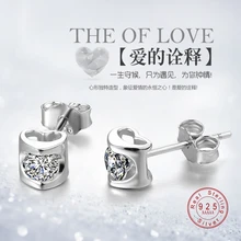 Дизайн, серьги-гвоздики в форме сердца, AAA кубический цирконий, Кристальные серьги-гвоздики для девушек, хорошее ювелирное изделие, минималистичные серьги