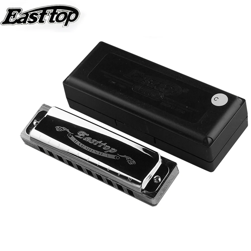 Easttop диатоническая 10 отверстие T006 гармоника латунный гребень Reeds рот Органы Ключ C Губная гармошка музыкальных инструментов Восток Топ Профессиональный