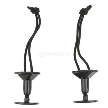 2pcs Black Bodyboard Surfboard Leash Plug with 12cm cord string