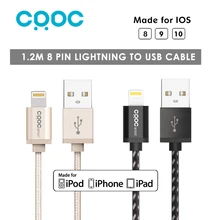 CRDC 1.2 М Сплава Нейлон Мфо 8 Pin Usb Кабель для Передачи Данных Молнии Синхронизации Кабель зарядного устройства для iPhone 7 5S 6 s плюс Apple iPad Air 2 iOS9 10
