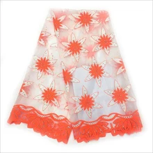 Me-dusa High quality fashion lace flower Hollow bead dress African tulle lace french lace wedding dress fabric 5 yards/pcsn