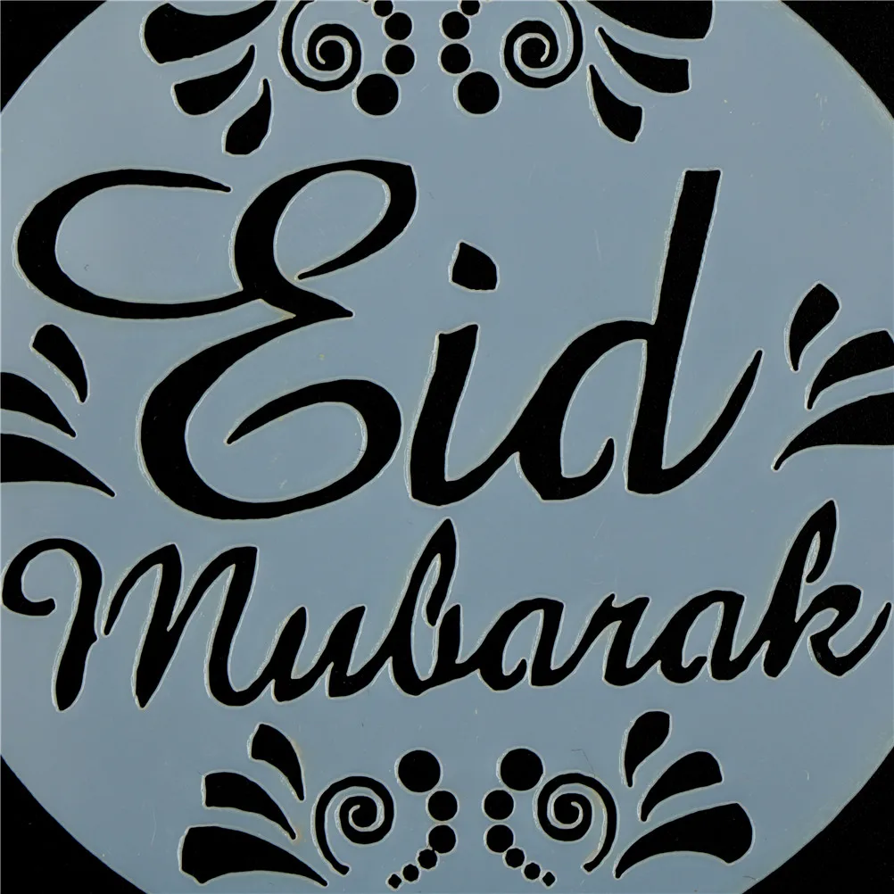 8 шт./компл. кофейный принт шаблон белый пластик Eid Mubarak Рамадан спрей трафарет для мастики торт украшение для выпечки Инструменты