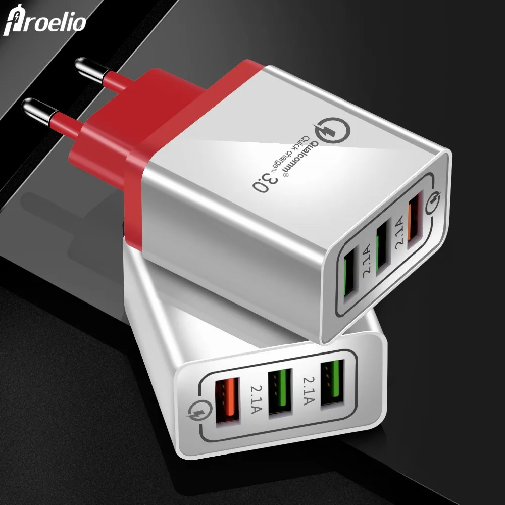 سريع تهمة 3.0 شاحن يو اس بي سريع شحن 3 منافذ USB محول ل iphone سامسونج Xiaomi هواوي الهاتف المحمول المحمولة شاحن