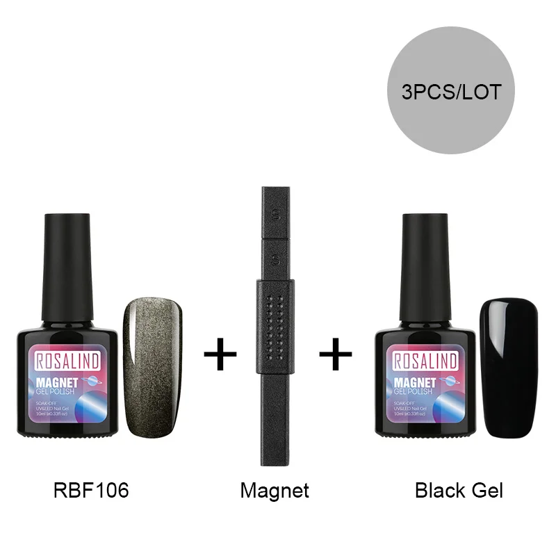 ROSALIND Cat Eyes Гель-лак для ногтей лак Vernis полуперманентные гибридные Лаки с Cat Eye Magent верхнее покрытие лак для ногтей - Цвет: RB-3KITS-06