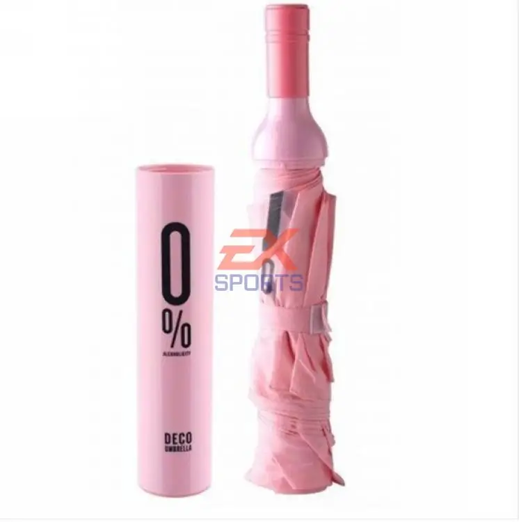 Wine Bottle Portable Folding Umbrella Outdoor Rain Sun Snow Folding Compact (4)