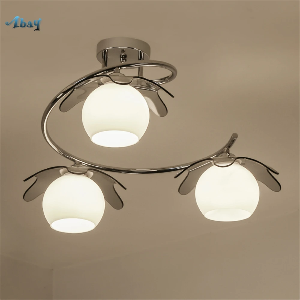 Us 171 74 38 Off Nordic Apple Leaf Shape Iron Art Ceiling Lights 3 Heads Glass Lamp Shades For Living Room Bedroom Home Decor Led Light Fixtures In