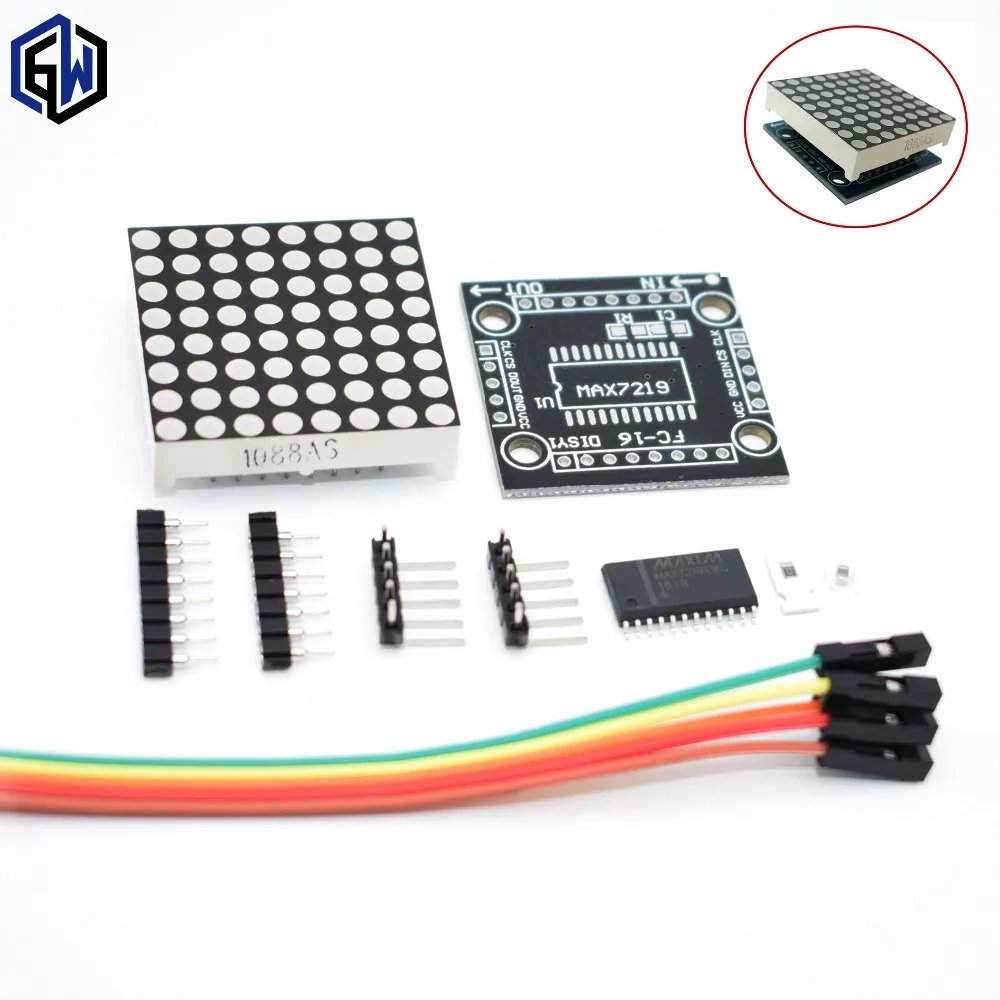 2pcs MAX7219 dot matrix module Arduino microcontroller module DIY KIT