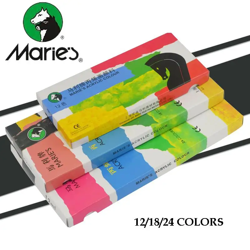 

Marie's 12/18/24 colors Acrylic Paints 12ml/tube Non-toxic art painting supplies