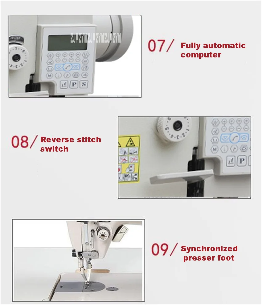 B-0303-D 220 В компьютерная синхронизированная Промышленная швейная машина с тяжелым материалом, полностью автоматическая абсорбция масла