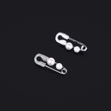 925 Твердые стерлингового серебра жемчуг серьги гвоздики ручной работы для женщин Свадебные украшения eh958