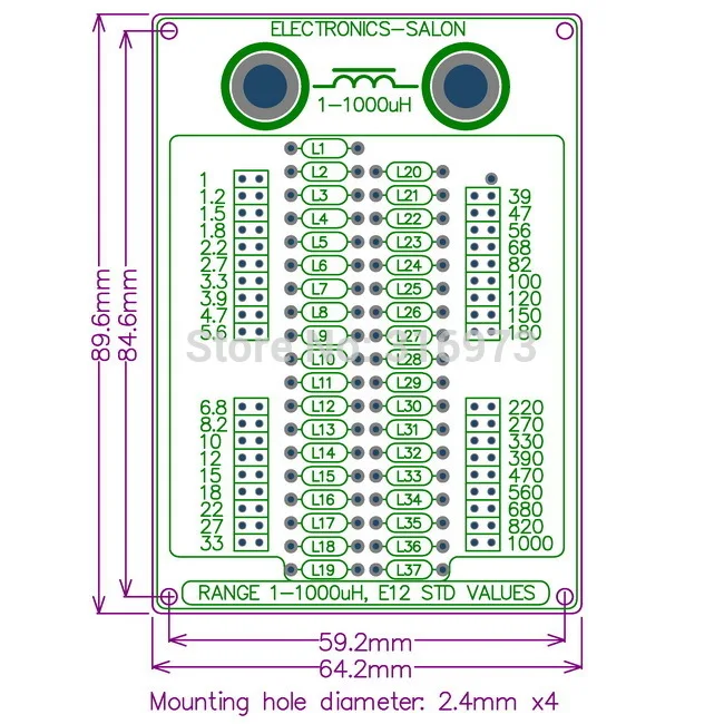 1uH к 1000uH E12 Стандартный 37 значения программируемый плата индуктора