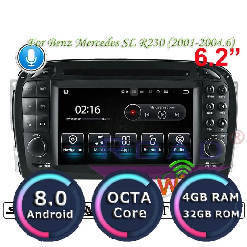 

Autoradio Android 9.0 Car DVD Player For Mercedes Benz SL R230 SL350 SL500 2001 2002 2003 2004 GPS Navigation Car Radio 2Din