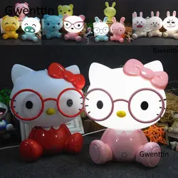 Современный мультфильм Led ночные светильники USB животного рисунок «Hello Kitty» Медведь Свинья светильники "Кролик" для детей детская спальня