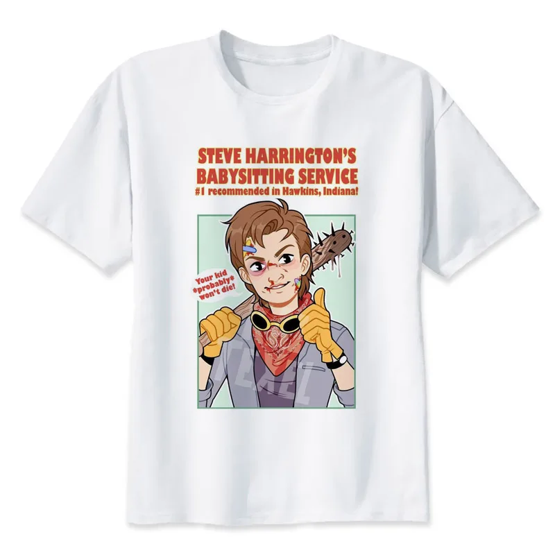

E-BAIHUI Funny T-shirt 2019 New Summer Style Monster T-Shirts Novelty Casual Hipster Tops White Stranger Things Cool Tees L008