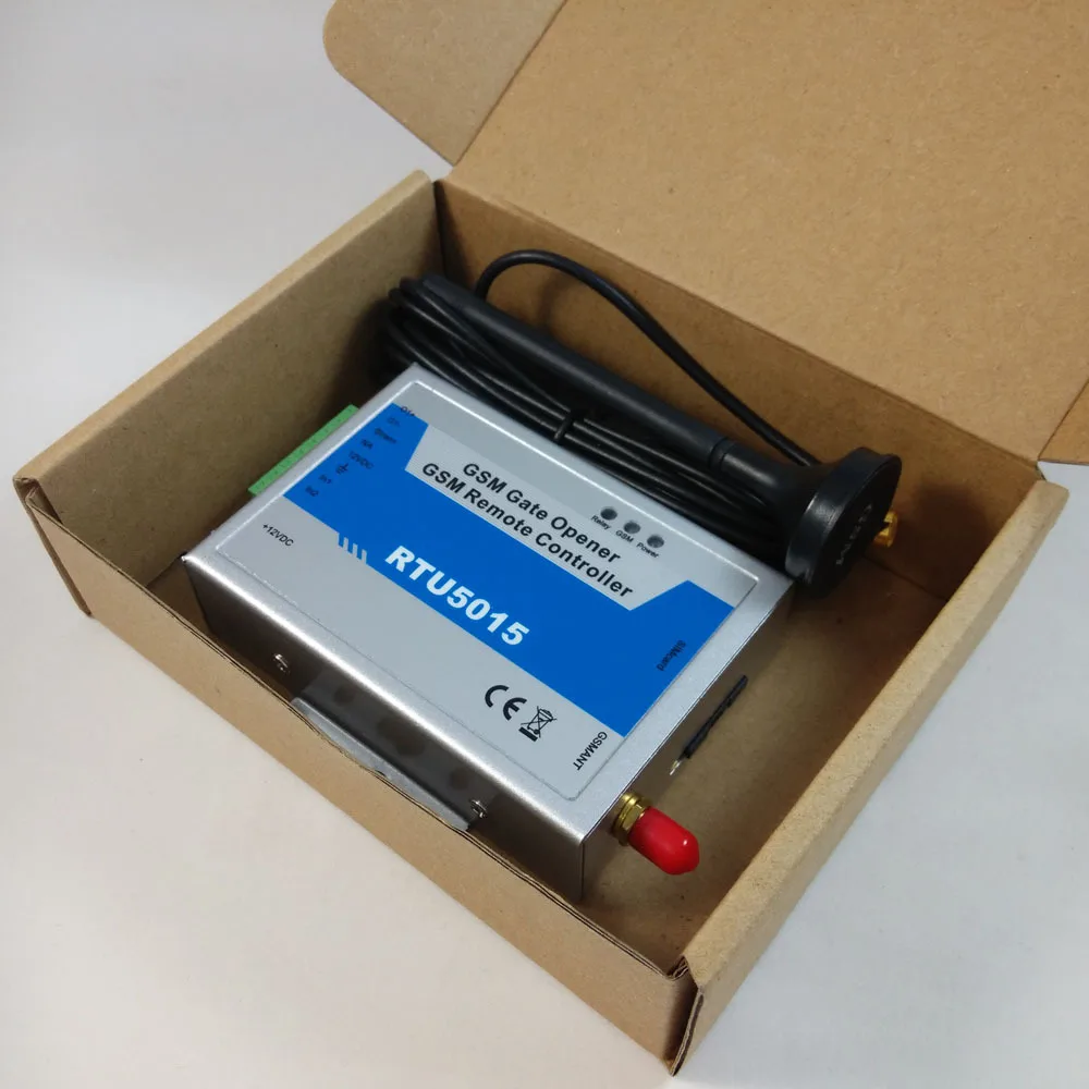 2 Digital Input / 1 Relay Output RTU5015 GSM Relay SMS call remote controller ON/OFF gate opener (No power adapter included) app