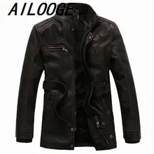 Мужская кожаная куртка, пальто, утолщенная зимняя флисовая куртка локомотив, Повседневная Верхняя одежда с поясом, длинное пальто из искусственного меха 3XL