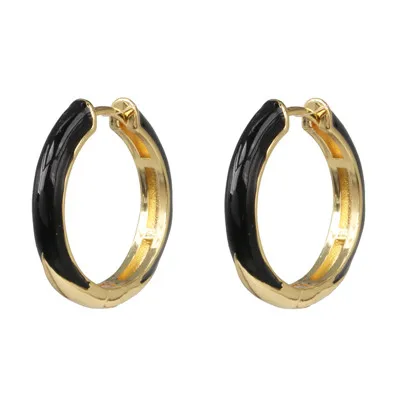 AOTEMAN маленькие серьги-кольца кубический циркон пирсинг круглые серьги-клипсы для женщин Горячие сережки клип круг цвет золотой серьги - Metal Color: 515-BK