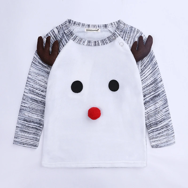 Комплект одежды для маленьких мальчиков, г. Осенне-зимняя одежда для маленьких девочек, Детский Рождественский костюм хлопковая одежда с длинными рукавами для малышей