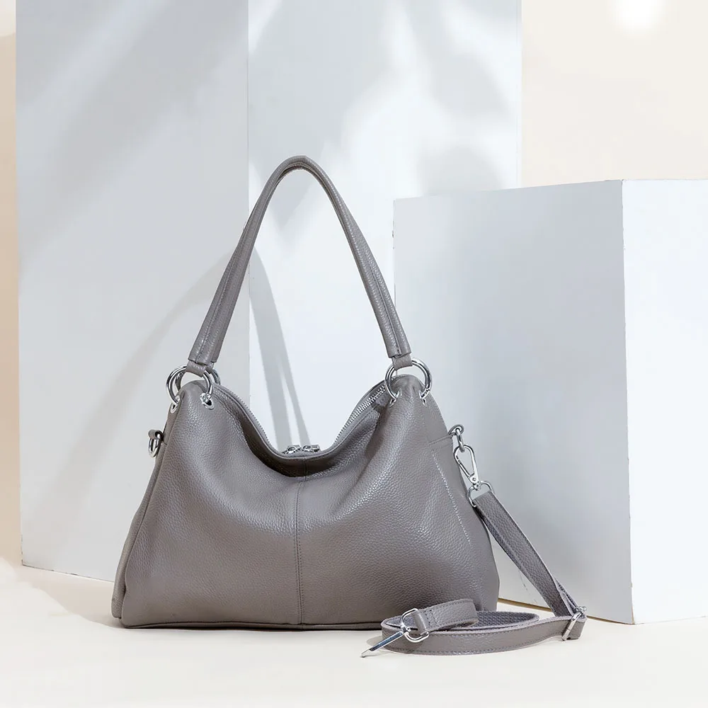 Cena Zency Fashion Hobos 100% oryginalna skóra miękka skóra kobiet torba na ramię klasyczna czarna elegancka dama torba na ramię torebka na ramię